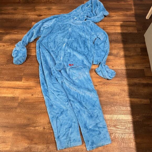 Care Bears Grumpy Bear Adult Costume Union Suit Blue Rain Cloud Size S Furry - Picture 2 of 11